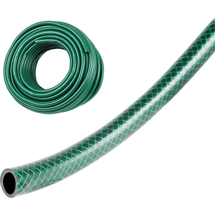 Mangueira de chuveiro de água de jardim reforçada com fibra amarela de plástico de PVC